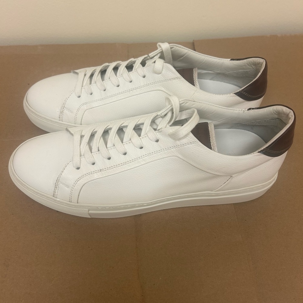 To Boot New York White and Brown Sneakers